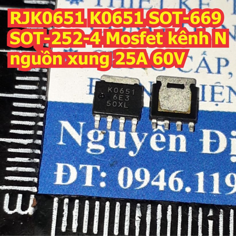 RJK0651 K0651 RJK0651DPB SOT-669 SOT-252-4 Mosfet kênh N nguồn xung 25A 60V kde8287