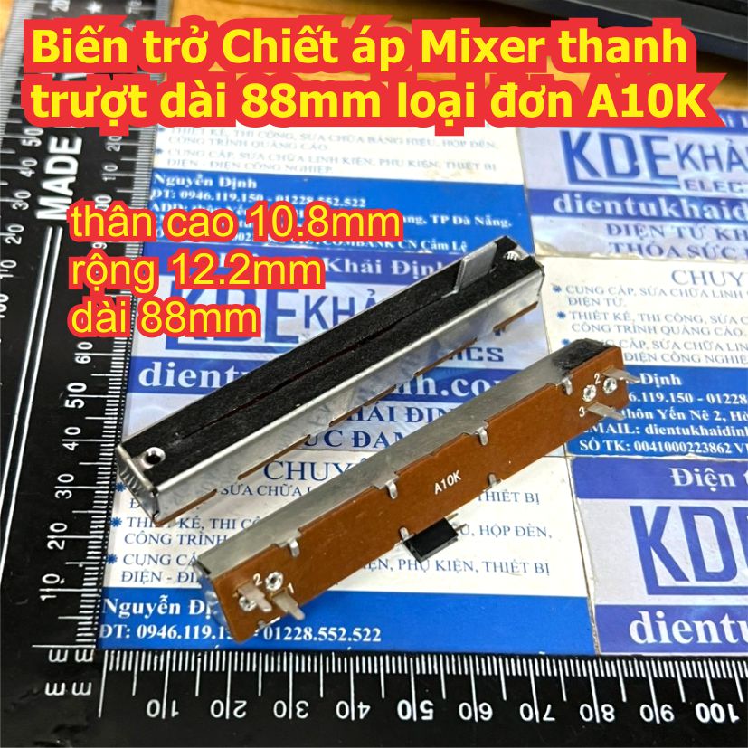 Biến trở Chiết áp Mixer thanh trượt dài 88mm loại đơn A10K kde8320