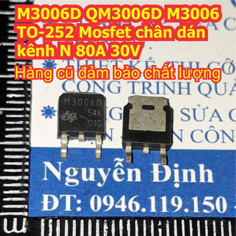 M3006D QM3006D M3006 TO-252 Mosfet chân dán kênh N 80A 30V kde8353