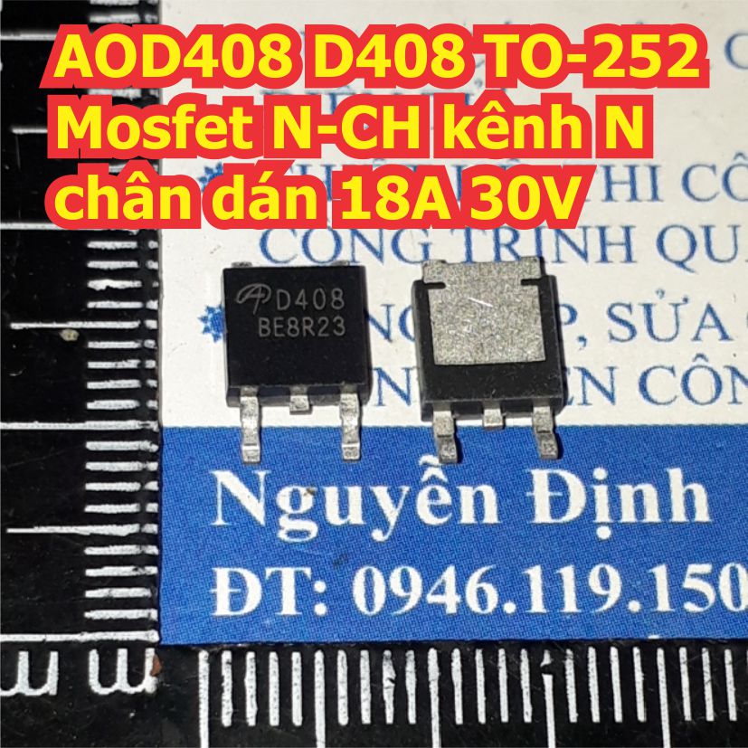 AOD408 D408 TO-252 Mosfet N-CH kênh N chân dán 18A 30V kde8361
