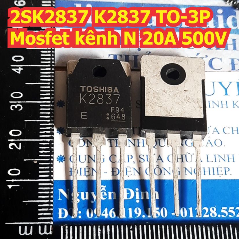 2SK2837 K2837 TO-3P Mosfet kênh N 20A 500V kde8378