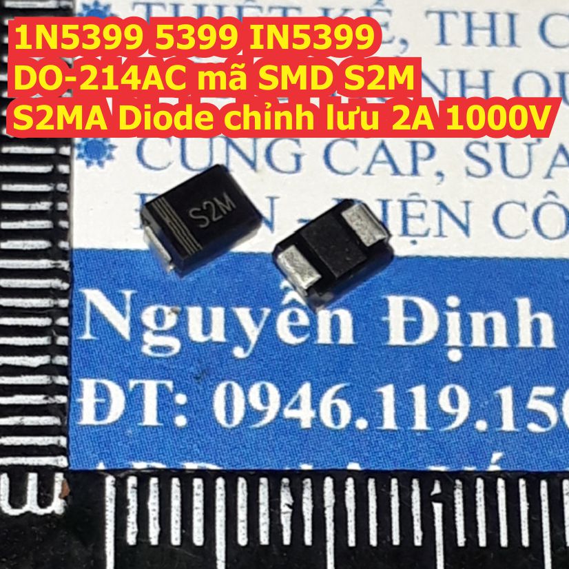 1N5399 5399 IN5399 DO-214AC mã SMD S2M S2MA Diode chỉnh lưu 2A 1000V kde8452