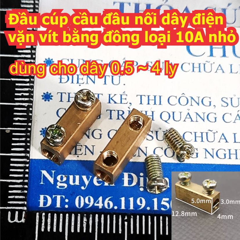 Đầu cúp cầu đầu nối dây điện vặn vít bằng đồng loại 10A 20A 60A 80A đủ cỡ kde8460