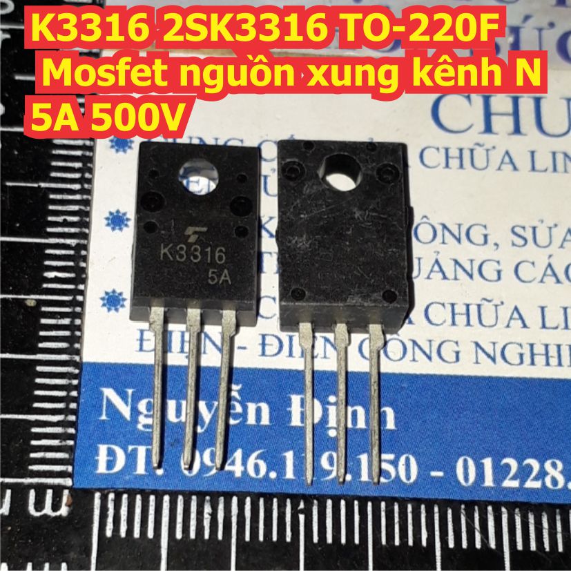 K3316 2SK3316 TO-220F Mosfet nguồn xung kênh N 5A 500V kde8501