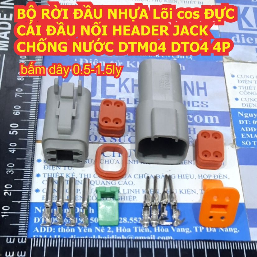 BỘ RỜI ĐẦU NHỰA Lõi cos ĐỰC CÁI ĐẦU NỐI HEADER JACK CHỐNG NƯỚC DTM04 DTO4 2P ~ 12P kde8537