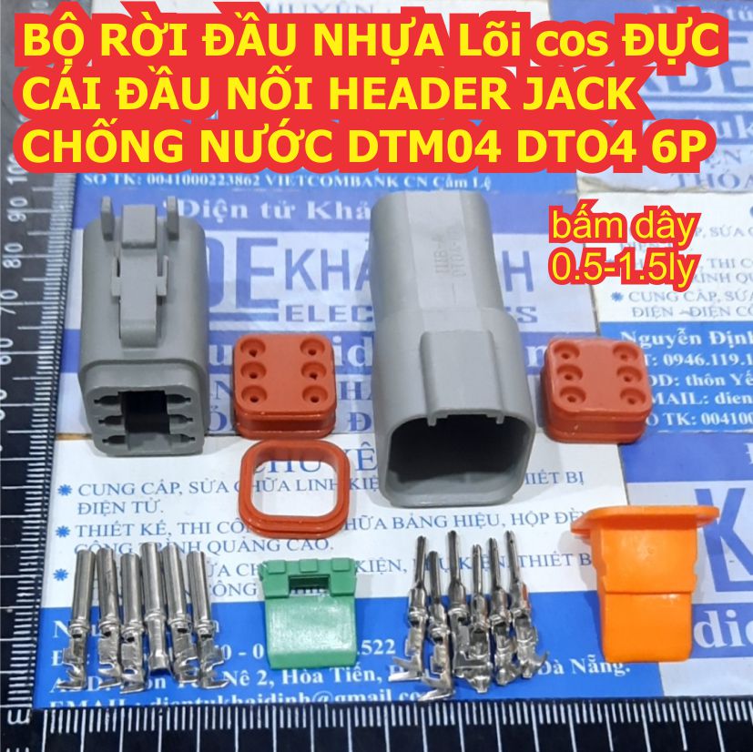 BỘ RỜI ĐẦU NHỰA Lõi cos ĐỰC CÁI ĐẦU NỐI HEADER JACK CHỐNG NƯỚC DTM04 DTO4 2P ~ 12P kde8537