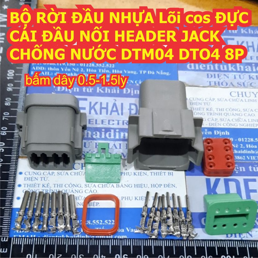 BỘ RỜI ĐẦU NHỰA Lõi cos ĐỰC CÁI ĐẦU NỐI HEADER JACK CHỐNG NƯỚC DTM04 DTO4 2P ~ 12P kde8537
