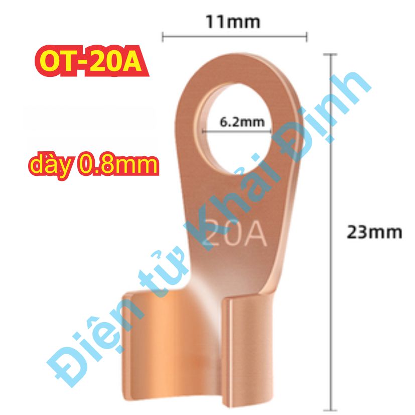 Đầu cos trần Cosse khuyên tròn Đồng bấm dây điện tiếp địa OT 5A ~ 400A kde8556