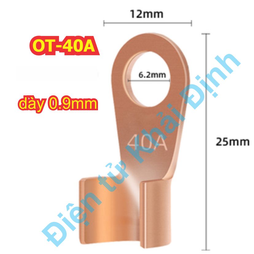 Đầu cos trần Cosse khuyên tròn Đồng bấm dây điện tiếp địa OT 5A ~ 400A kde8556