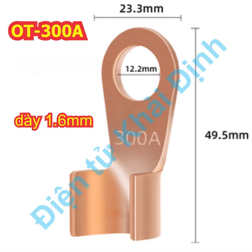 Đầu cos trần Cosse khuyên tròn Đồng bấm dây điện tiếp địa OT 5A ~ 400A kde8556