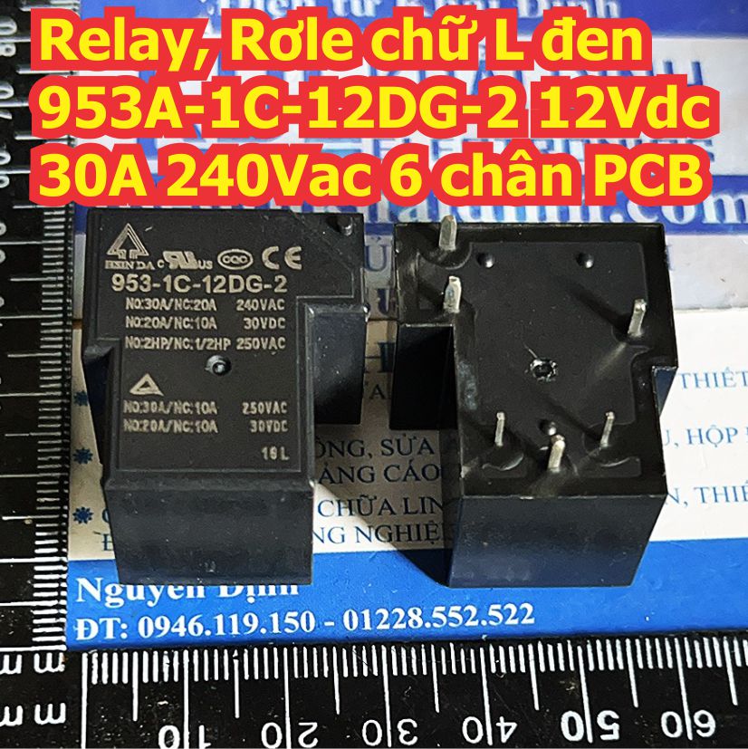 Relay Rơle chữ L đen HSIN DA 953- 1A / 1C-24DG-2 24Vdc 953-1C-12DG-2 953-1C-12DG-2 12Vdc30A 240Vac 6 5 chân PCB kde8040