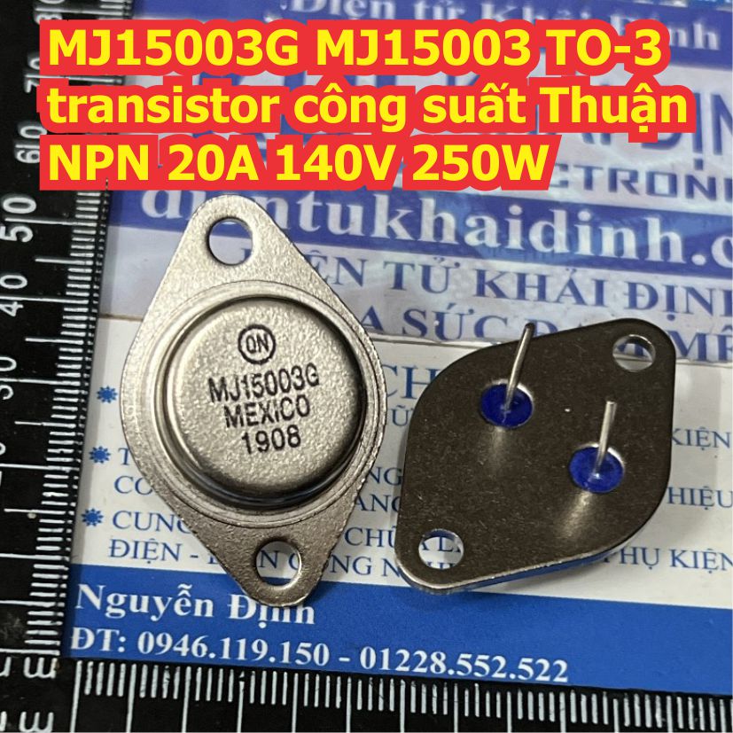 MJ15003G MJ15003 MJ15004G MJ15004 TO-3 transistor công suất Thuận NPN / nghịch PNP 20A 140V 250W kde8695