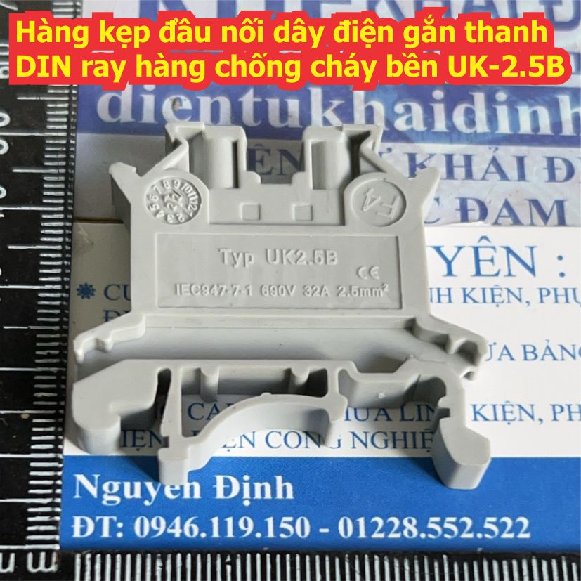Hàng kẹp đầu nối dây điện gắn thanh DIN ray hàng chống cháy bền UK1.5~35 UKK URTK MBKKB kde8706