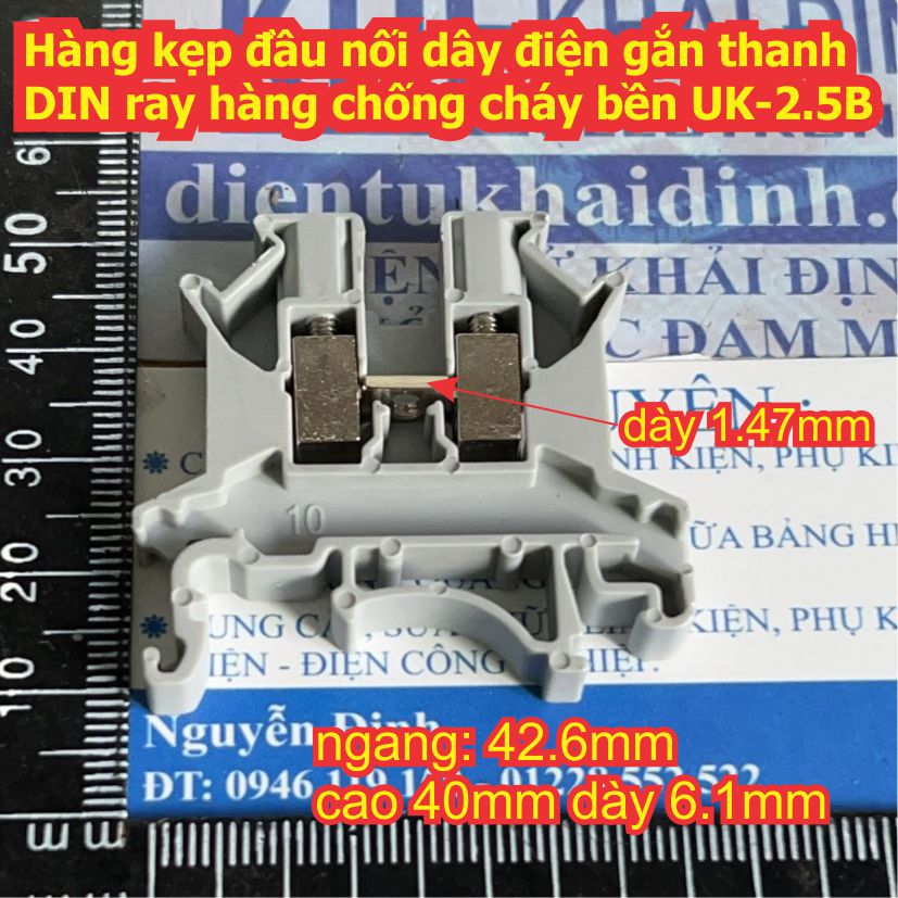 Hàng kẹp đầu nối dây điện gắn thanh DIN ray hàng chống cháy bền UK1.5~35 UKK URTK MBKKB kde8706