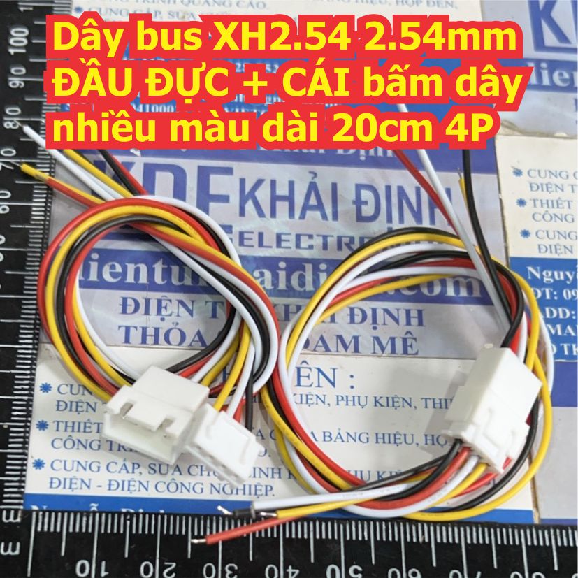 Dây bus XH2.54 2.54mm ĐẦU ĐỰC + CÁI bấm dây nhiều màu dài 20cm 2P ~ 10P kde8800