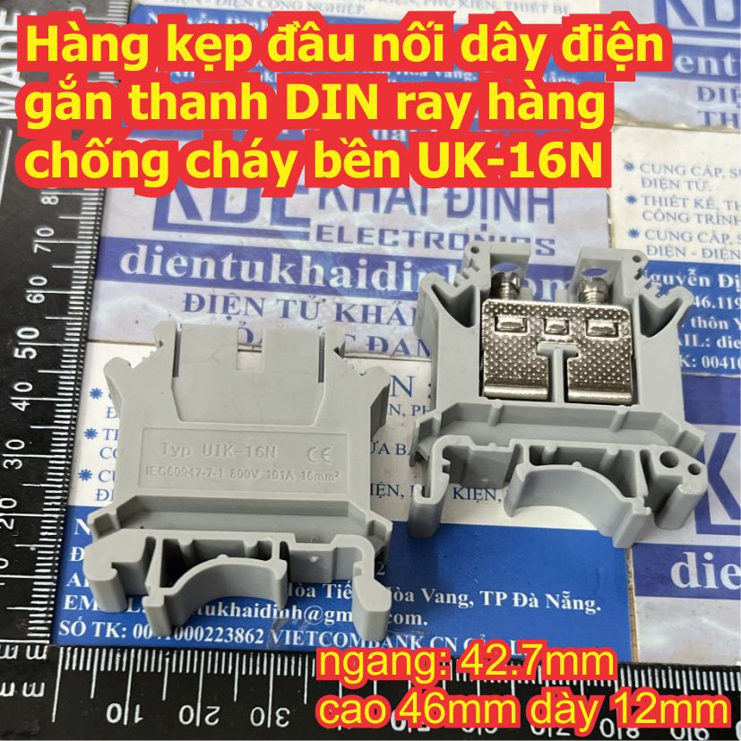 Hàng kẹp đầu nối dây điện gắn thanh DIN ray hàng chống cháy bền UK1.5~35 UKK URTK MBKKB kde8706