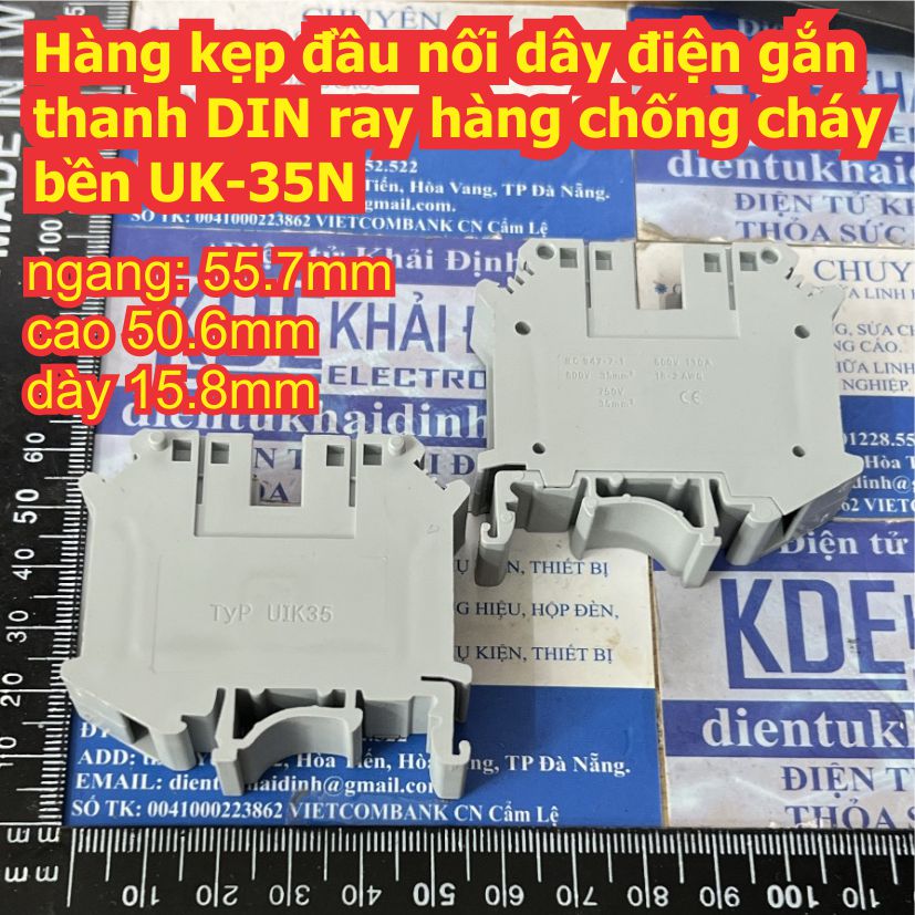 Hàng kẹp đầu nối dây điện gắn thanh DIN ray hàng chống cháy bền UK1.5~35 UKK URTK MBKKB kde8706