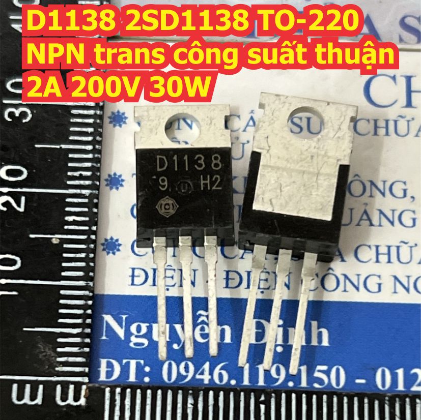 D1138 2SD1138 B861 2SB861 TO-220 NPN PNP trans công suất thuận nghịch 2A 200V 30W kde8859