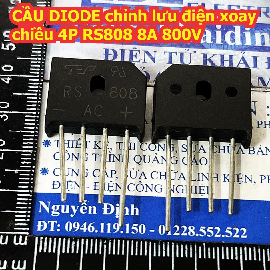 CẦU DIODE chỉnh lưu điện xoay chiều 4P RS808 8A 800V kde8977
