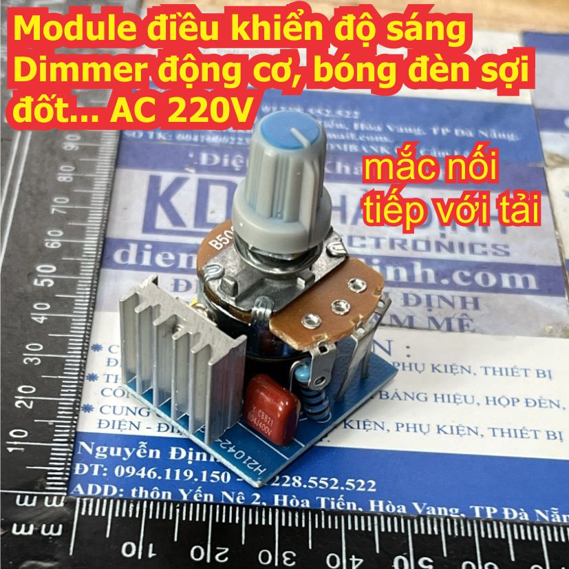 Bộ linh kiện module điều khiển độ sáng Dimmer động cơ, bóng đèn sợi đốt... AC 220V 500W 1200W kde5340