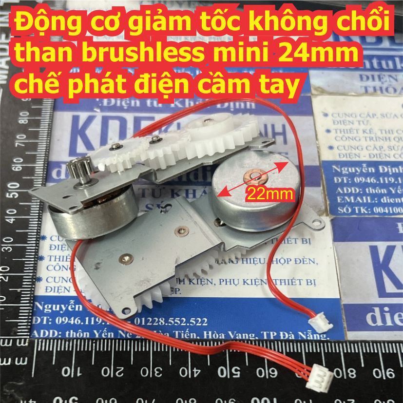 Động cơ giảm tốc không chổi than brushless mini 24mm 2.4-3.7V chế phát điện cầm tay kde9022