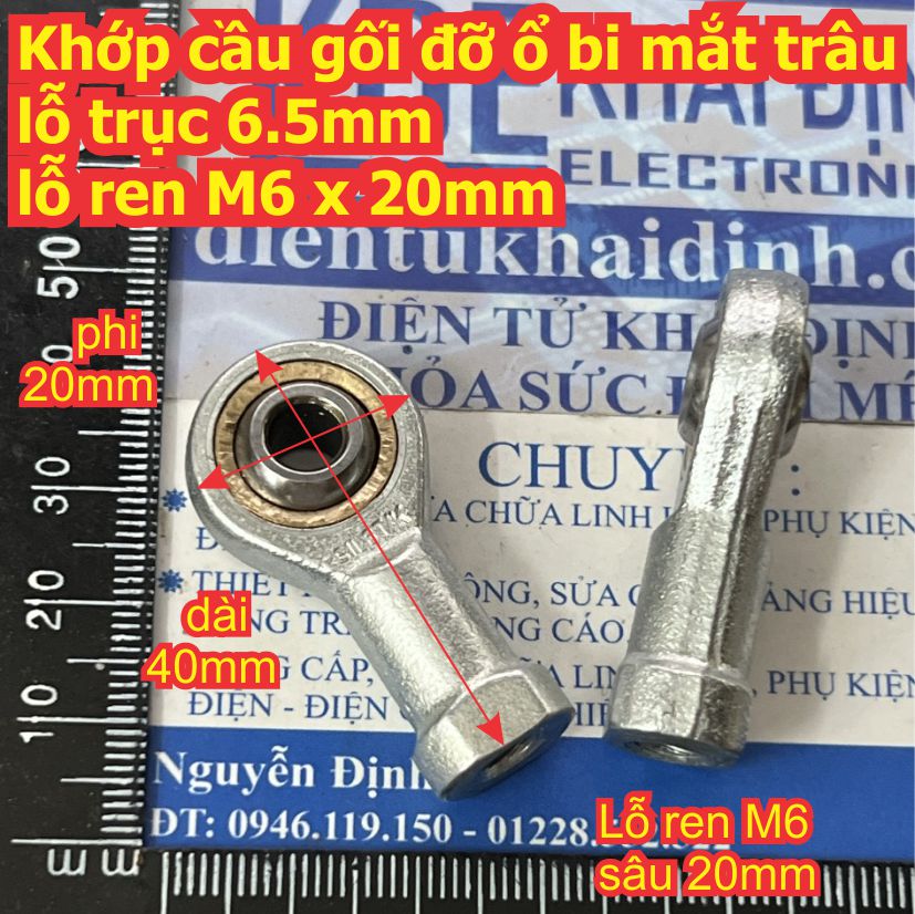 Khớp cầu gối đỡ ổ bi mắt trâu lỗ trục M3 M4 M5 M6 M8 ren thuận PHS NHS SI3T/K SI4T/K SI5T/K SI6T/K kde9100