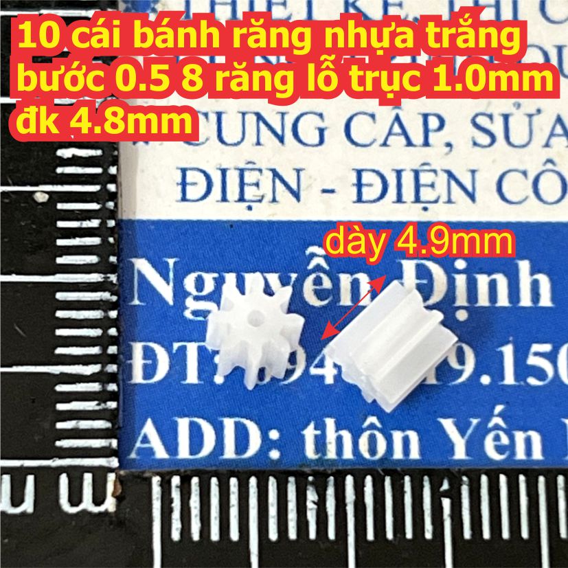 bánh răng nhựa trắng bước 0.5 1 tầng / 2 tầng lỗ 1mm / 2mm đủ các loại kích cỡ kde9102