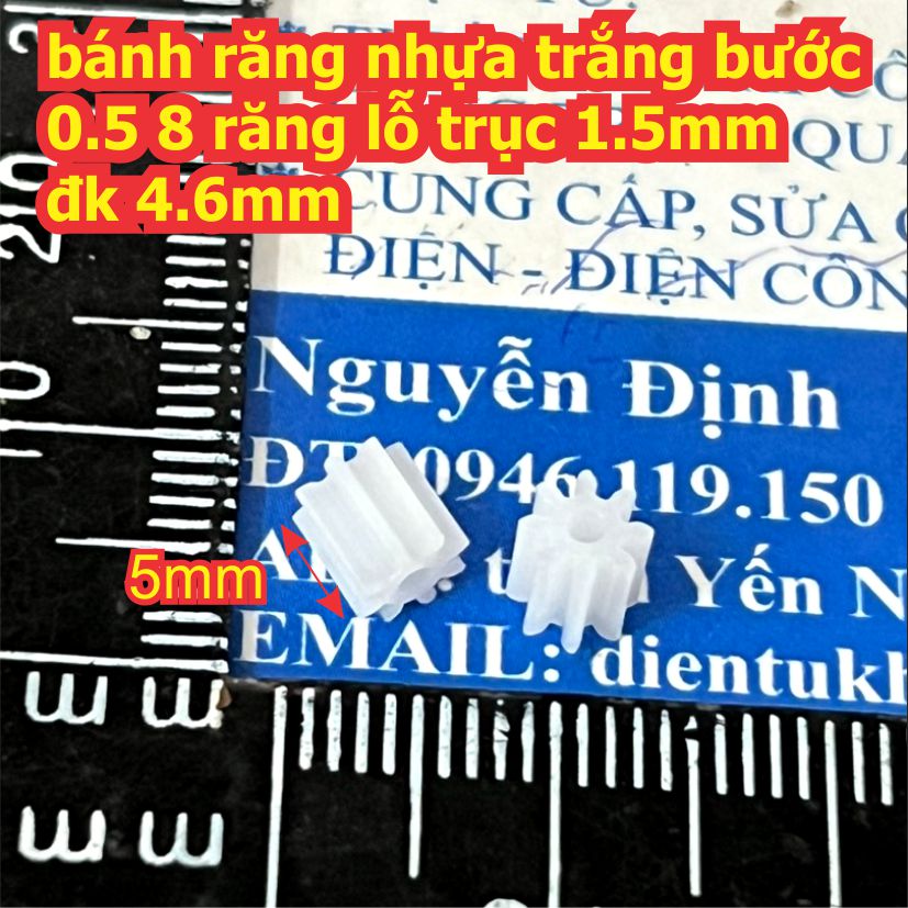bánh răng nhựa trắng bước 0.5 1 tầng / 2 tầng lỗ 1mm / 2mm đủ các loại kích cỡ kde9102