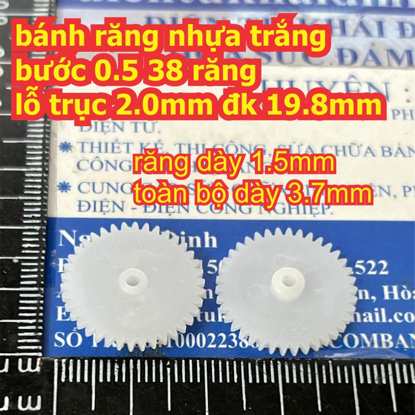 bánh răng nhựa trắng bước 0.5 1 tầng / 2 tầng lỗ 1mm / 2mm đủ các loại kích cỡ kde9102
