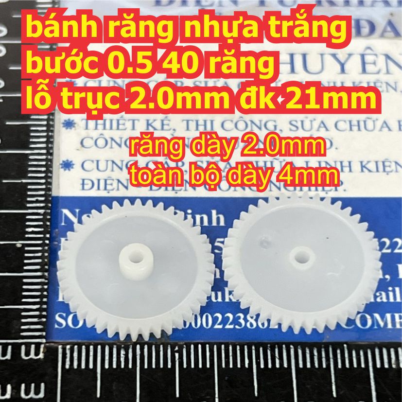 bánh răng nhựa trắng bước 0.5 1 tầng / 2 tầng lỗ 1mm / 2mm đủ các loại kích cỡ kde9102