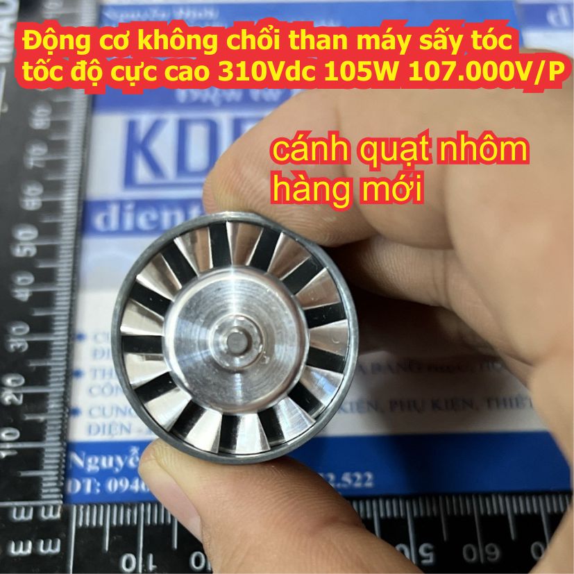 Động cơ không chổi than máy sấy tóc tốc độ cực cao 310Vdc 60W / 105W 110.000V/P 107.000v/P mạch điều khiển kde9175