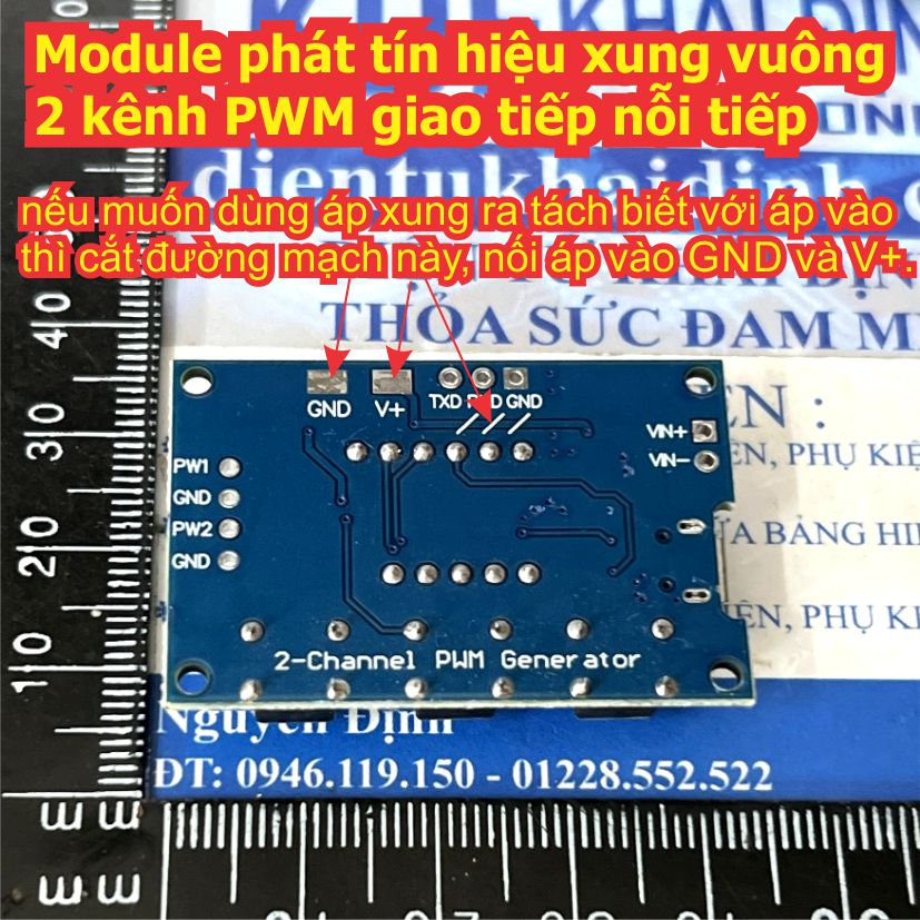 Module phát tín hiệu xung vuông 2 kênh PWM giao tiếp nối tiếp led 7 đoạn thuận tiện sử dụng kde9193