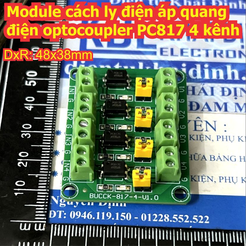 Module cách ly điện áp quang điện optocoupler PC817 2 kênh 4 kênh kde9194