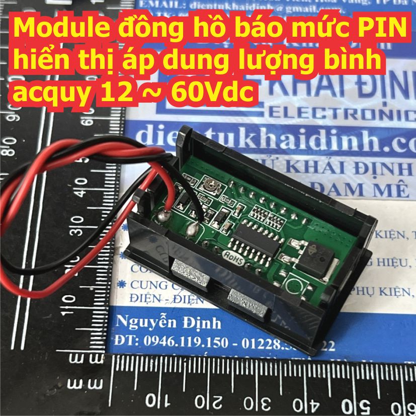 Module đồng hồ báo mức PIN hiển thị áp dung lượng bình acquy 12 ~ 60Vdc kde9205