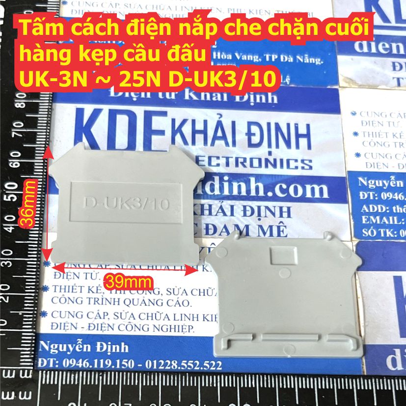 Tấm cách điện vách ngăn nắp che cuối hàng kẹp cầu đấu UK UKK D/UK-2.5BG D-UK3/10 D-URTK TS-RTK MBKK 2.5G D-UDK4G kde9278