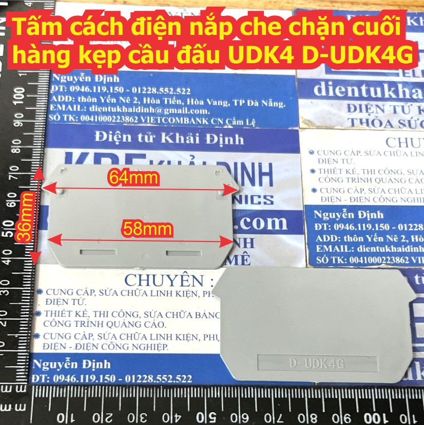 Tấm cách điện vách ngăn nắp che cuối hàng kẹp cầu đấu UK UKK D/UK-2.5BG D-UK3/10 D-URTK TS-RTK MBKK 2.5G D-UDK4G kde9278