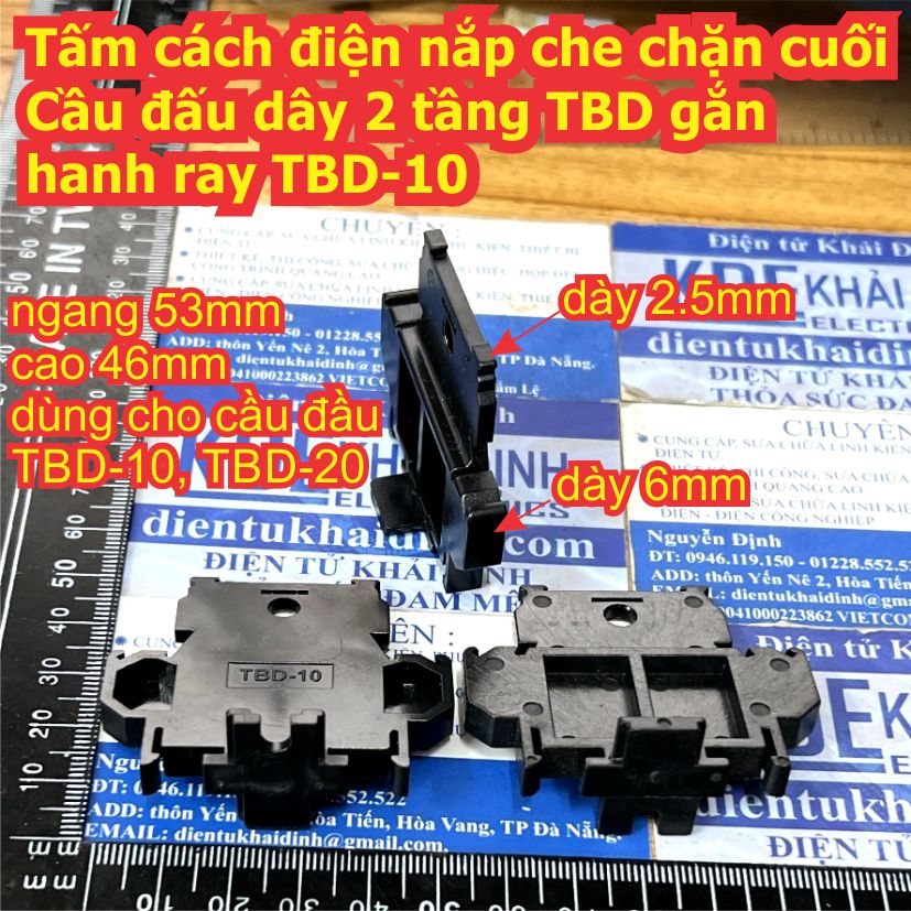 Tấm cách điện nắp che chặn cuối Cầu đấu dây 2 / 1 tầng TBD TBR gắn thanh DIN ray TBD-10 TBD-30 TBR-10 30 45 60 kde9296