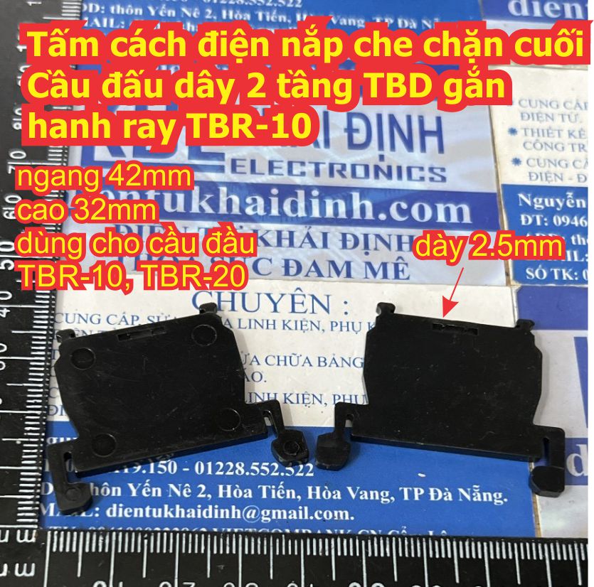 Tấm cách điện nắp che chặn cuối Cầu đấu dây 2 / 1 tầng TBD TBR gắn thanh DIN ray TBD-10 TBD-30 TBR-10 30 45 60 kde9296