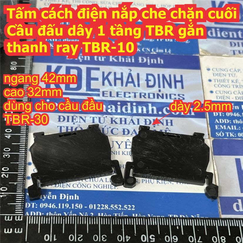 Tấm cách điện nắp che chặn cuối Cầu đấu dây 2 / 1 tầng TBD TBR gắn thanh DIN ray TBD-10 TBD-30 TBR-10 30 45 60 kde9296