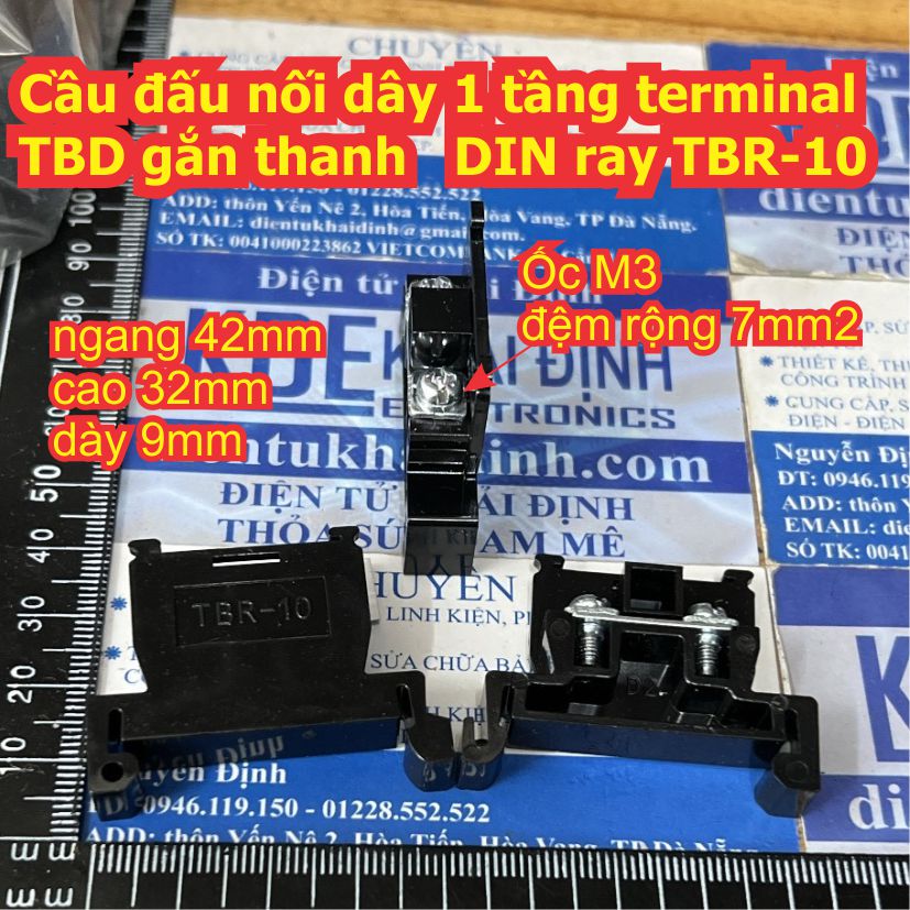 Cầu đấu nối dây 2 tầng terminal TBD gắn thanh DIN ray TBD-10 TBD-30 TBR-10 TBR-20 TBR-30 TBR-45 TBR-60 kde9302