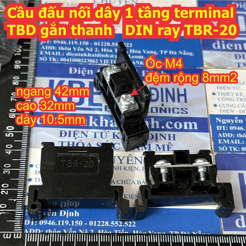 Cầu đấu nối dây 2 tầng terminal TBD gắn thanh DIN ray TBD-10 TBD-30 TBR-10 TBR-20 TBR-30 TBR-45 TBR-60 kde9302
