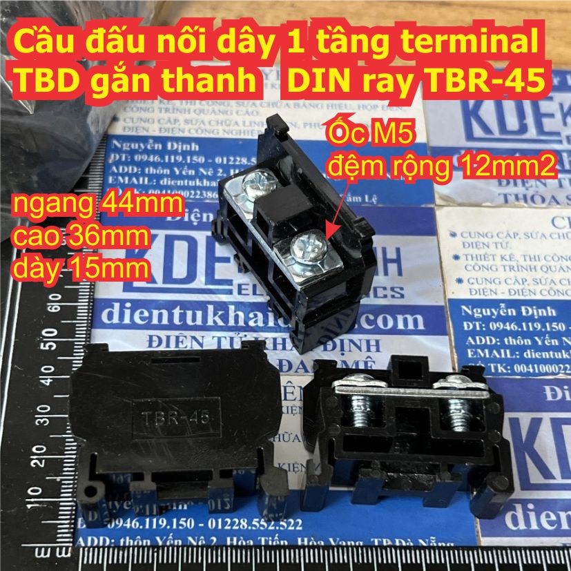 Cầu đấu nối dây 2 tầng terminal TBD gắn thanh DIN ray TBD-10 TBD-30 TBR-10 TBR-20 TBR-30 TBR-45 TBR-60 kde9302