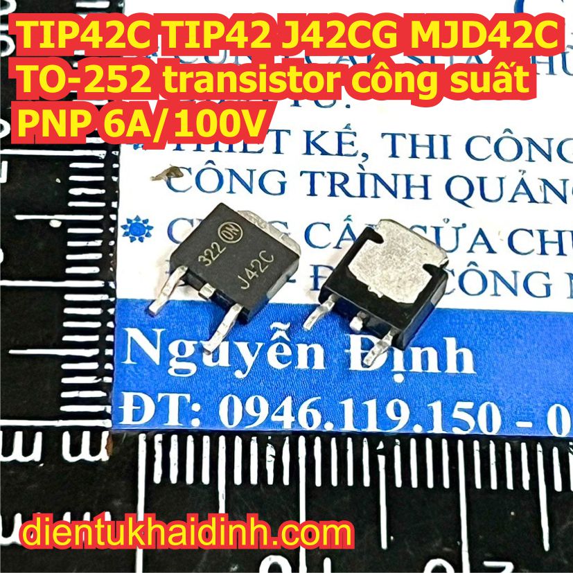 TIP41C TIP41 J41CG MJD41C J41C TIP42C TIP42 J42CG MJD42C J42C TO-252 transistor công suất NPN / PNP 6A 100V kde7677