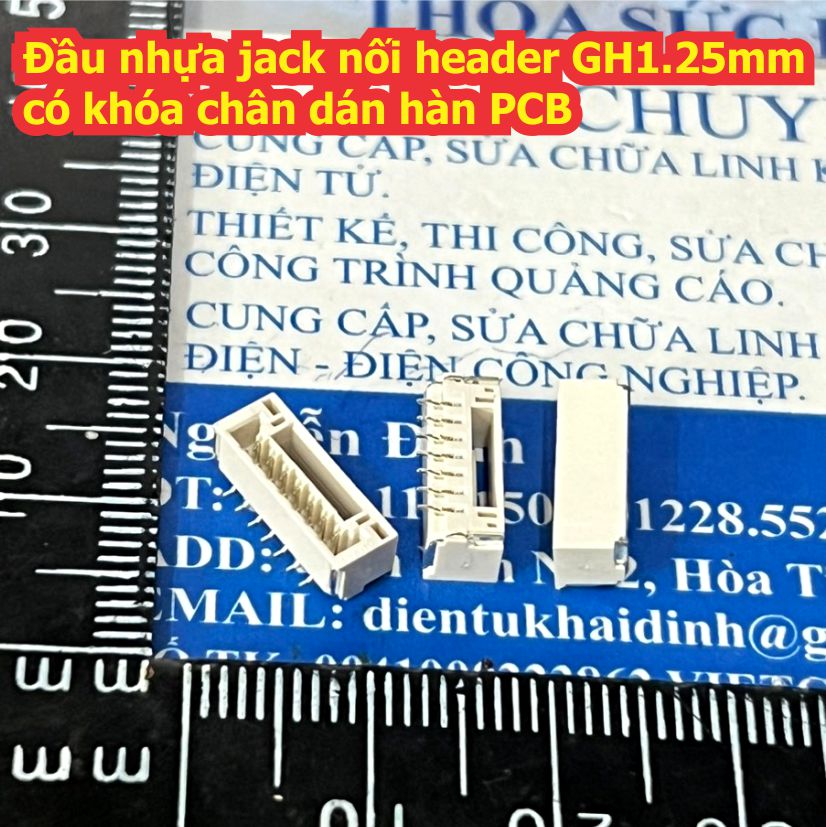 Đầu nhựa jack nối header 1.25mm GH1.25mm GH1.25 có khóa chân dán hàn PCB 2P 3P 4P 5P 6P 7P 8P kde9363