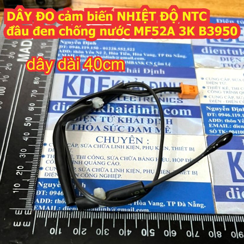 ĐO cảm biến NHIỆT ĐỘ NTC đầu đen chống nước MF52A 3K B3950 kde9407