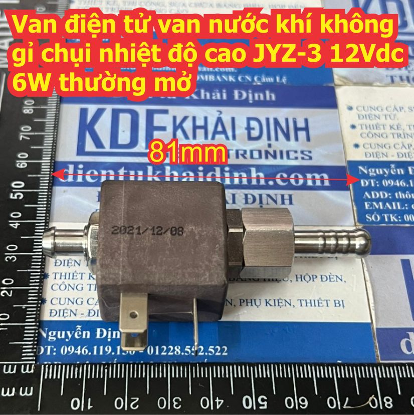 Van điện tử van nước khí không gỉ chụi nhiệt độ cao JYZ-3 12Vdc 6W thường mở kde9425