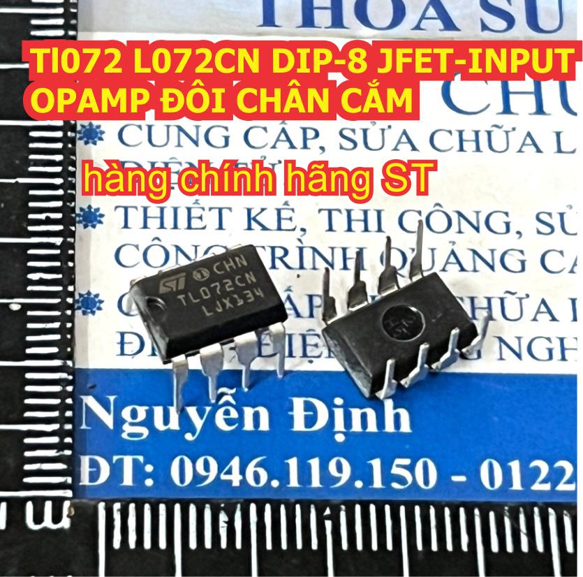 TL072 TL072CP TL072CN hàng ST 072 072D JRC tháo máy DIP-8 JFET-INPUT OPAMP ĐÔI CHÂN CẮM kde1221