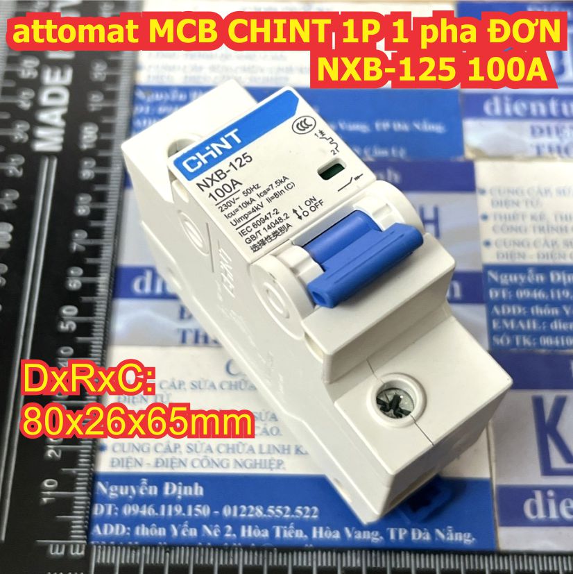CB cầu dao đóng cắt attomat MCB HÃNG CHINT 1P 2P 3P 1 pha 2 pha 3 pha ĐƠN NXB-125 100A kde9507