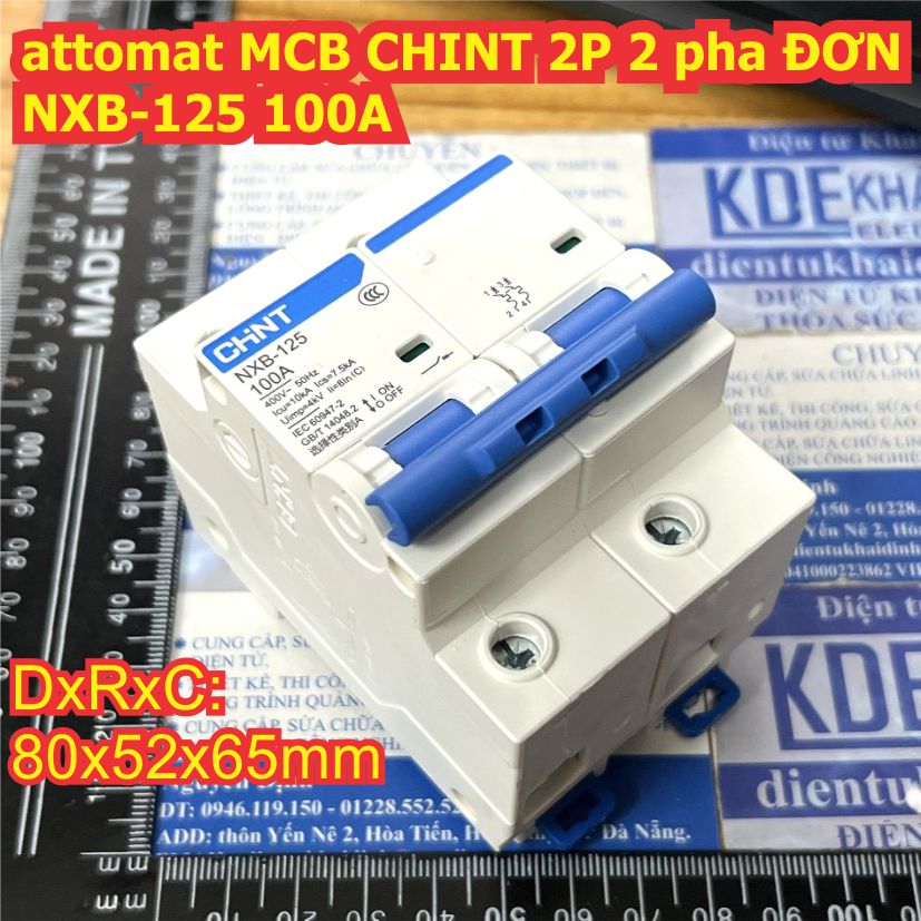 CB cầu dao đóng cắt attomat MCB HÃNG CHINT 1P 2P 3P 1 pha 2 pha 3 pha ĐƠN NXB-125 100A kde9507