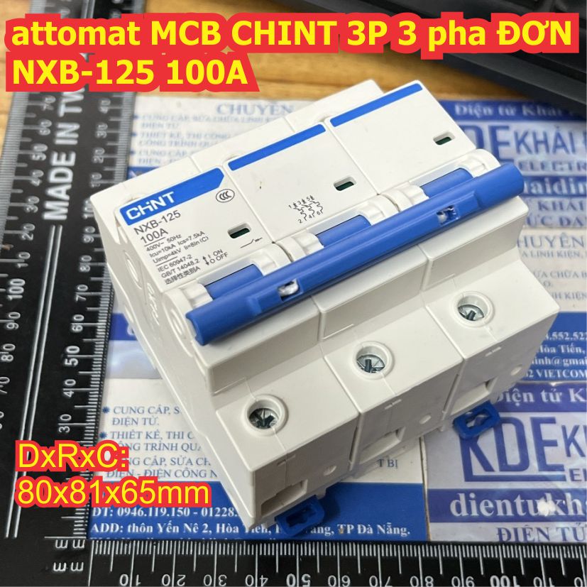 CB cầu dao đóng cắt attomat MCB HÃNG CHINT 1P 2P 3P 1 pha 2 pha 3 pha ĐƠN NXB-125 100A kde9507